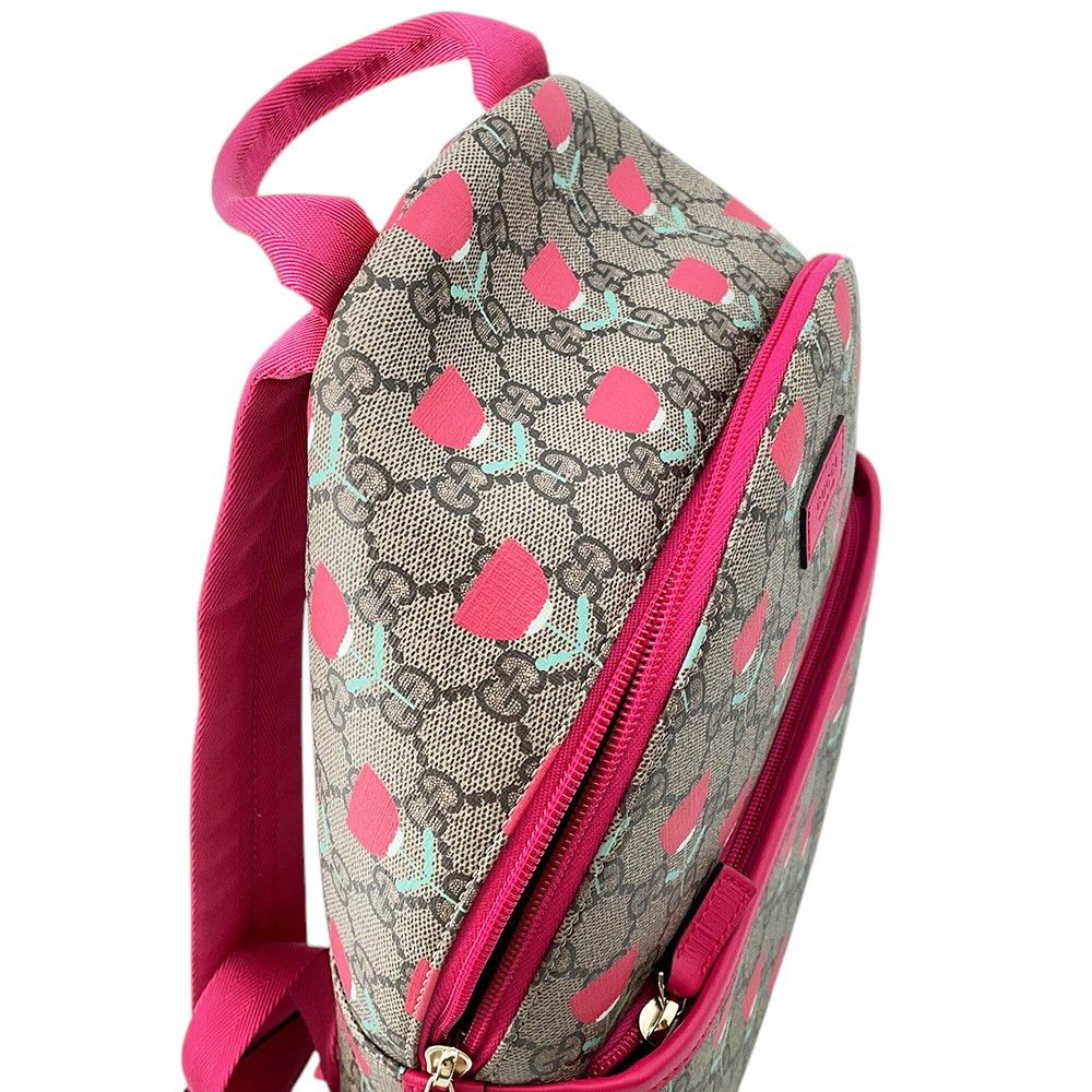 Gucci Backpack Flower Print Children's GG Supreme Leather Kids Kim Seung Young