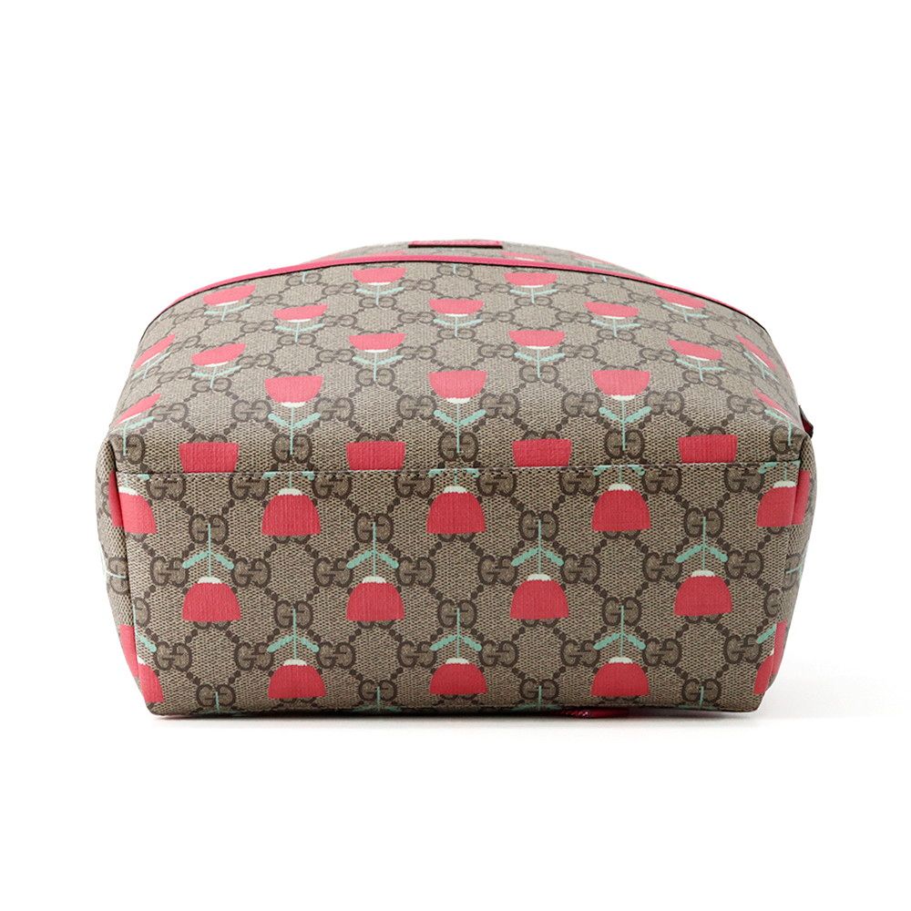 Gucci Backpack Flower Print Children's GG Supreme Leather Kids Kim Seung Young