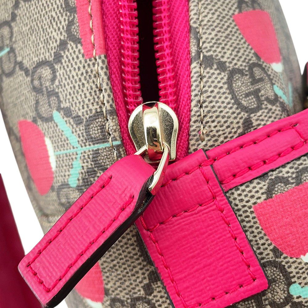 Gucci Backpack Flower Print Children's GG Supreme Leather Kids Kim Seung Young