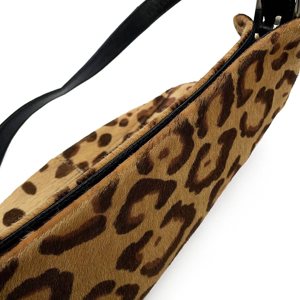 Fendi Shoulder Bag FF Leopard Calf Hair Leather