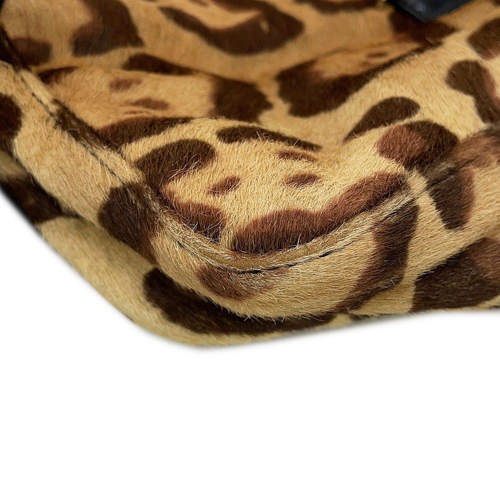 Fendi Shoulder Bag FF Leopard Calf Hair Leather