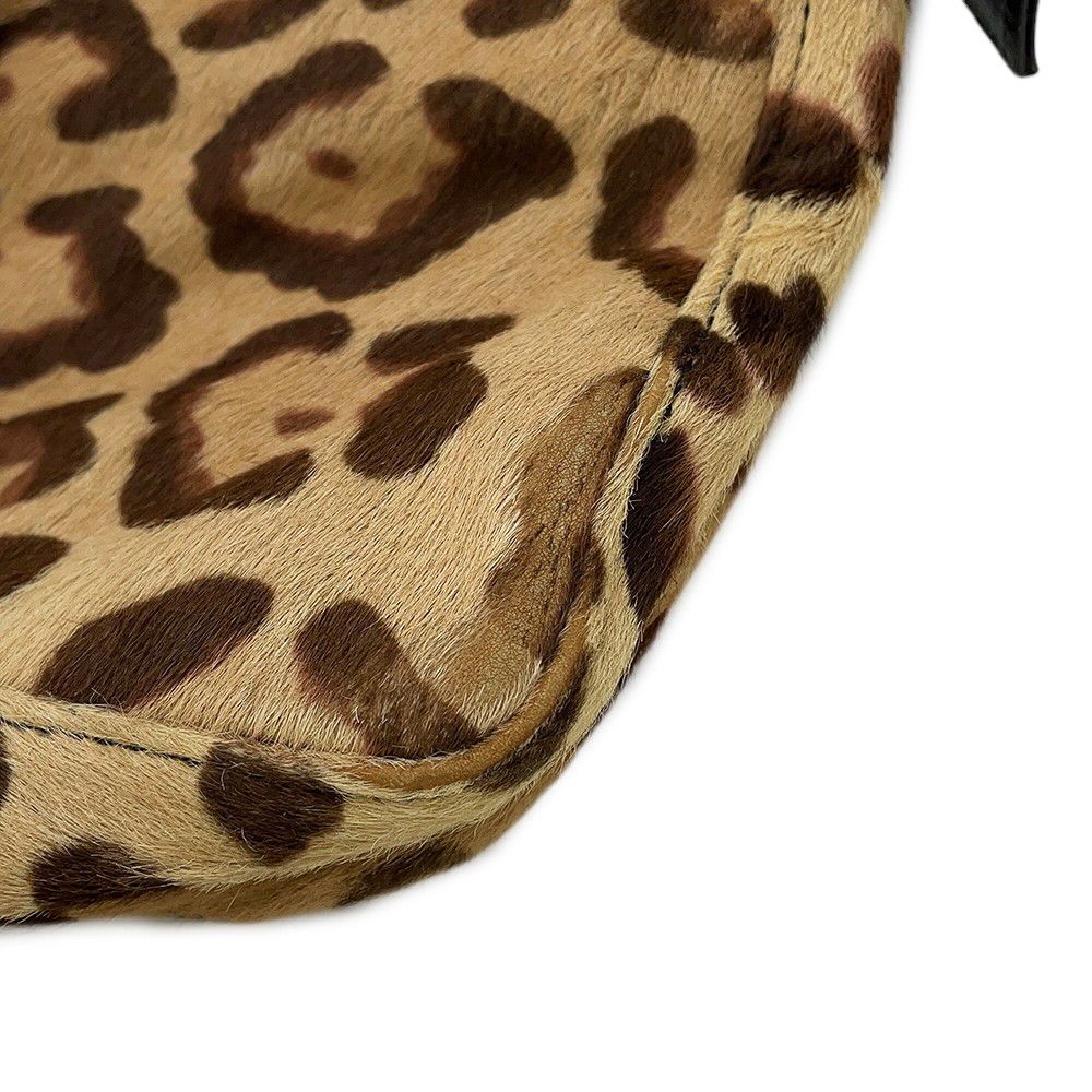 Fendi Shoulder Bag FF Leopard Calf Hair Leather