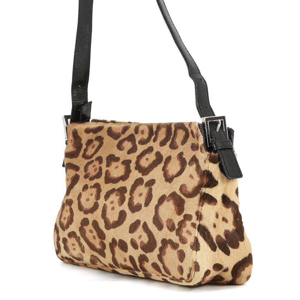 Fendi Shoulder Bag FF Leopard Calf Hair Leather