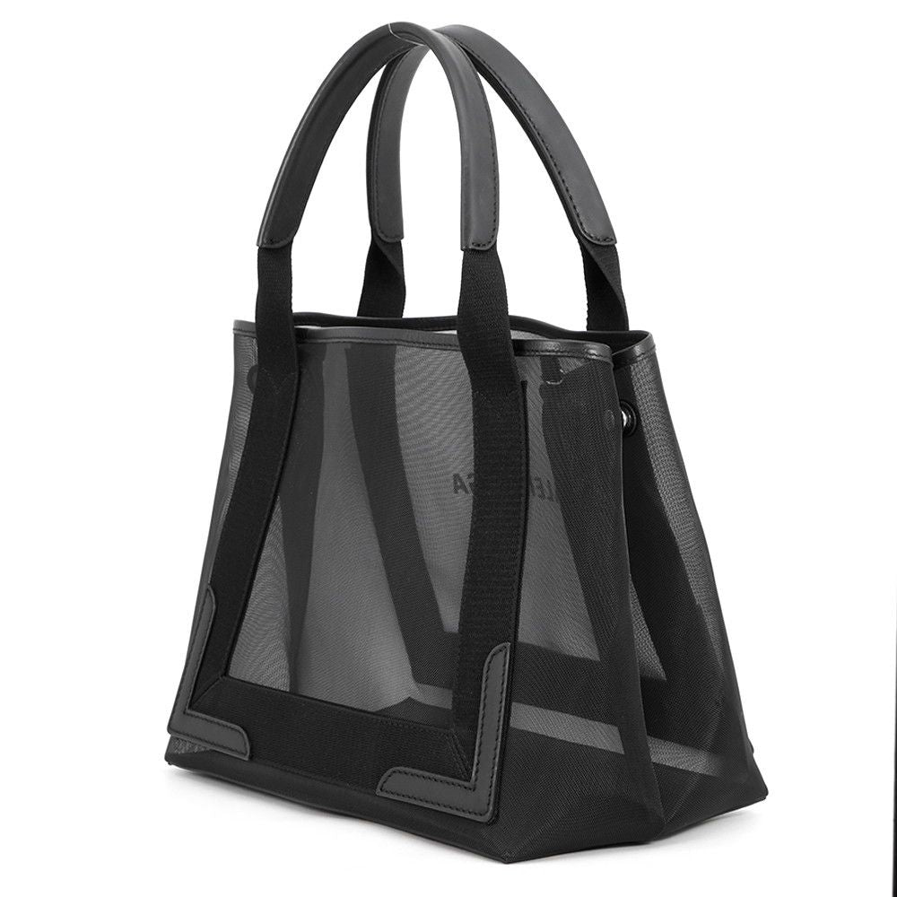 Balenciaga Tote Navy Cabas S Mesh Small Black