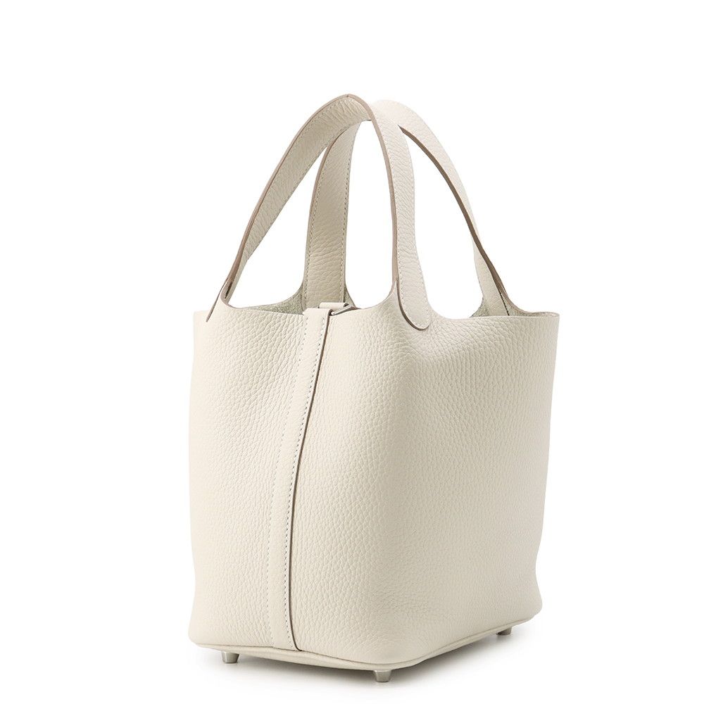 Hermes Handbag Picotin Lock PM Cles Silver Taurillon Clemence