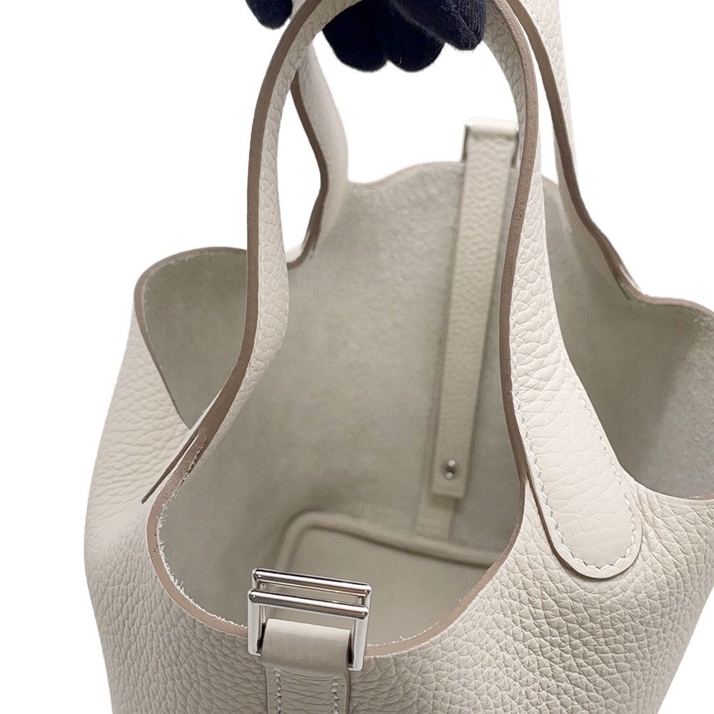 Hermes Handbag Picotin Lock PM Cles Silver Taurillon Clemence
