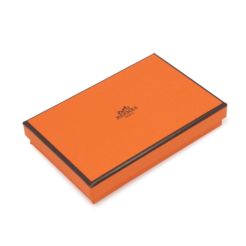 Hermes Card Case Canvas Silver Ever Color Business Holder