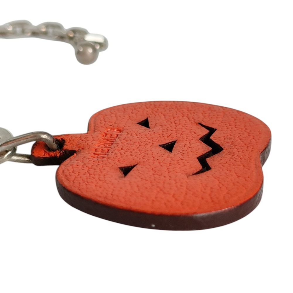 Hermes Leather Pumpkin Charm Orange Keychain