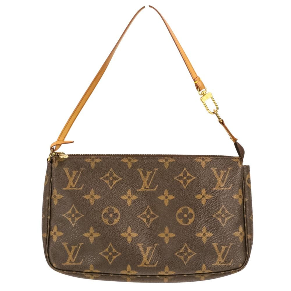 Louis Vuitton Monogram Pochette 2-Way Pouch with Shoulder Strap Brown