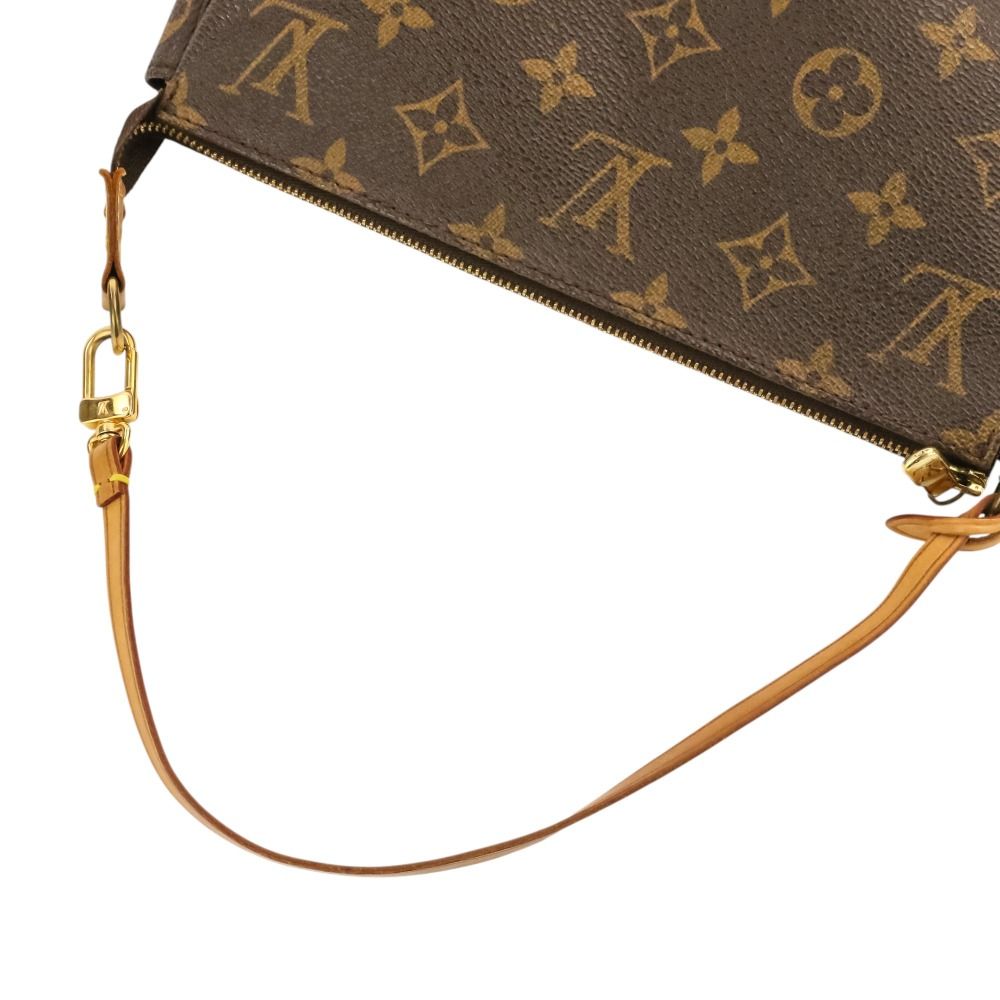 Louis Vuitton Monogram Pochette 2-Way Pouch with Shoulder Strap Brown