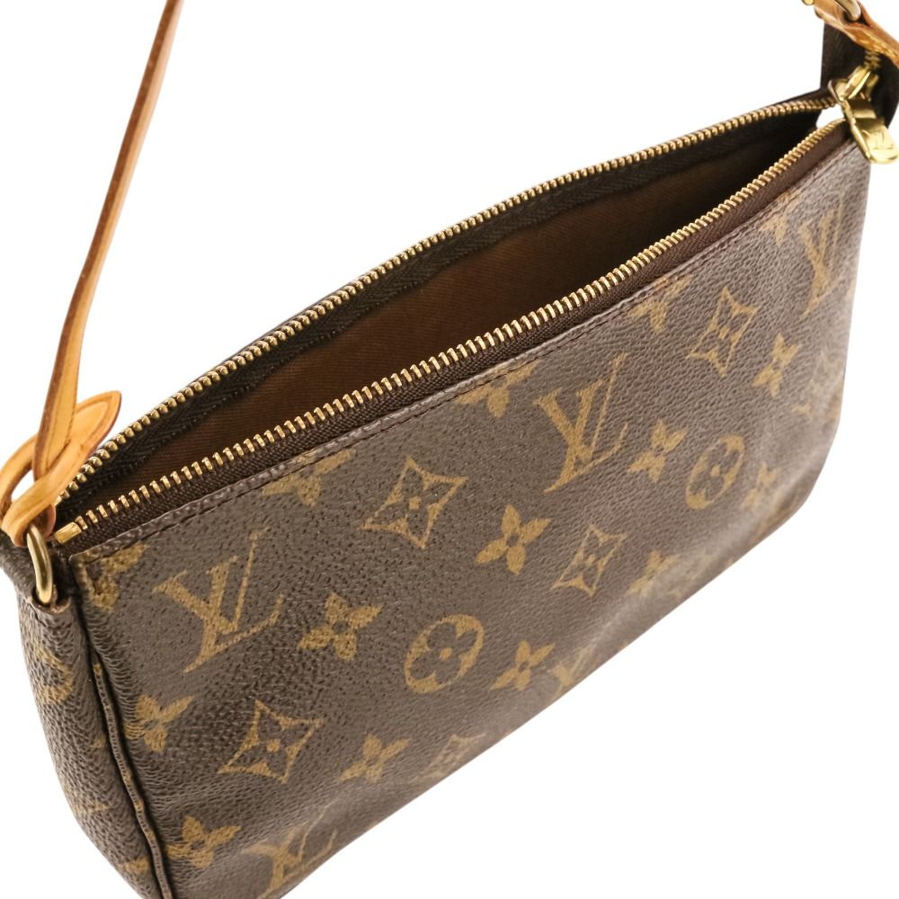 Louis Vuitton Monogram Pochette 2-Way Pouch with Shoulder Strap Brown