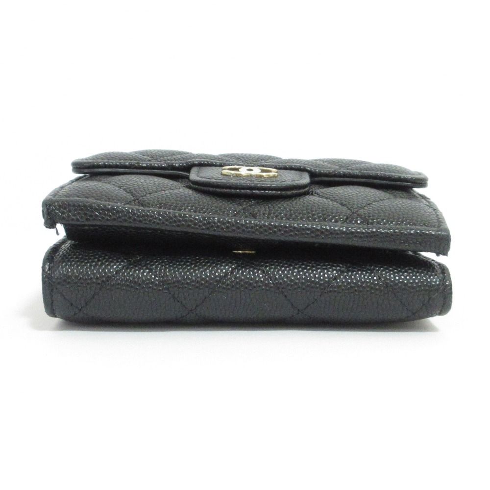 Chanel Caviar Leather Quilted Classic Small Flap Wallet Black