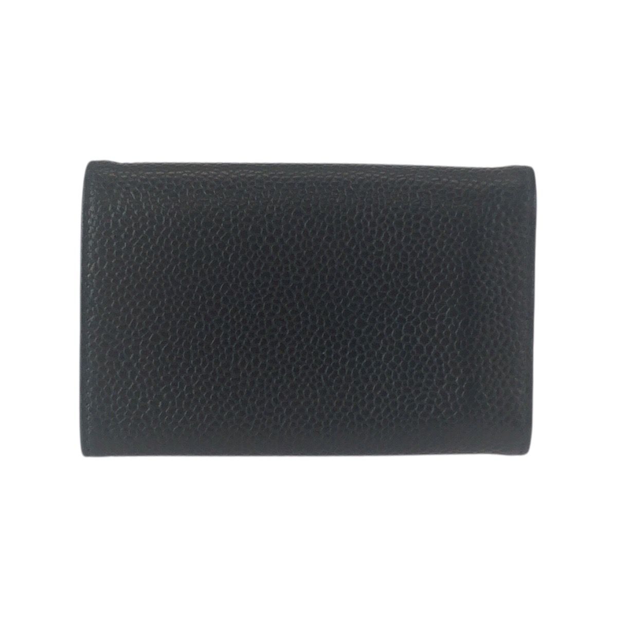 Chanel Vintage CC Logo 6 Rows Black Gold Caviar Leather Key Case Key Holder