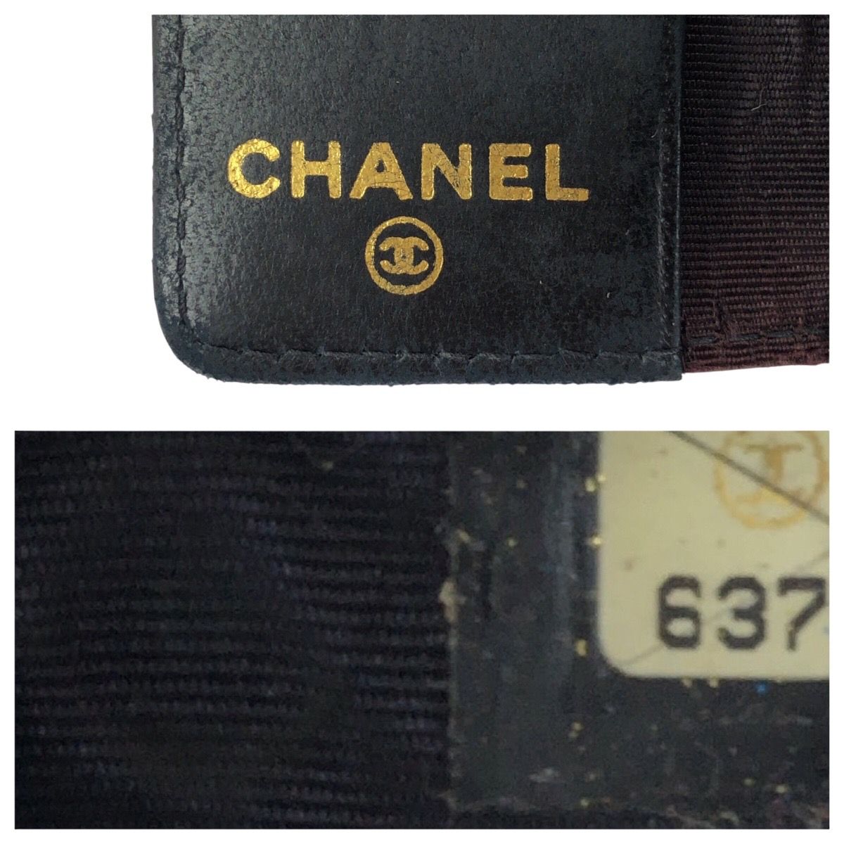 Chanel Vintage CC Logo 6 Rows Black Gold Caviar Leather Key Case Key Holder