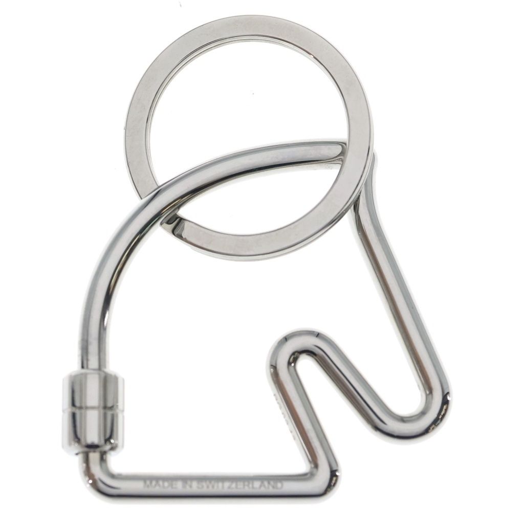 Hermes Schwalki Ring Key Holder Bag Charm Silver