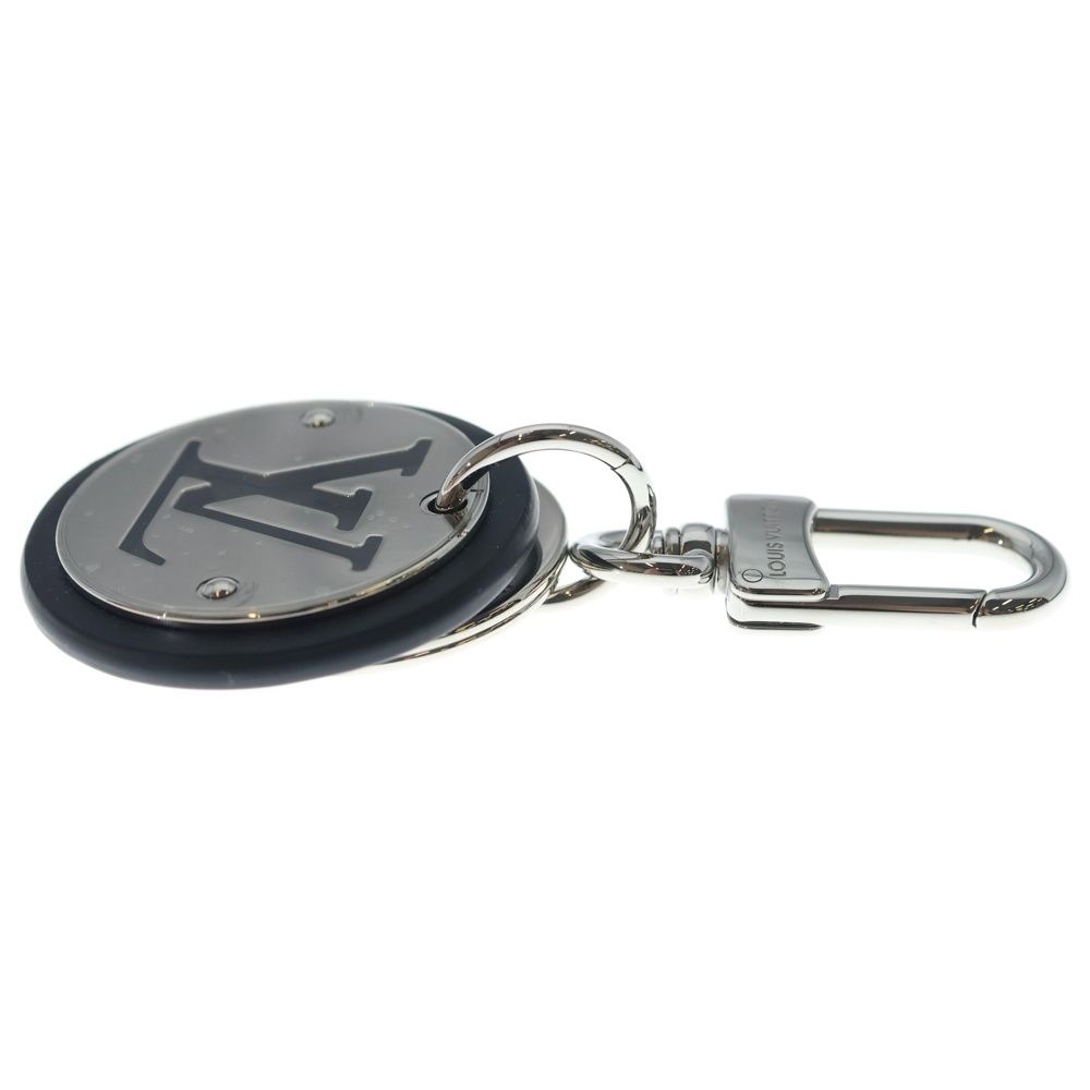 Louis Vuitton LV Circle Key Holder Bag Charm Key Ring Black Silver