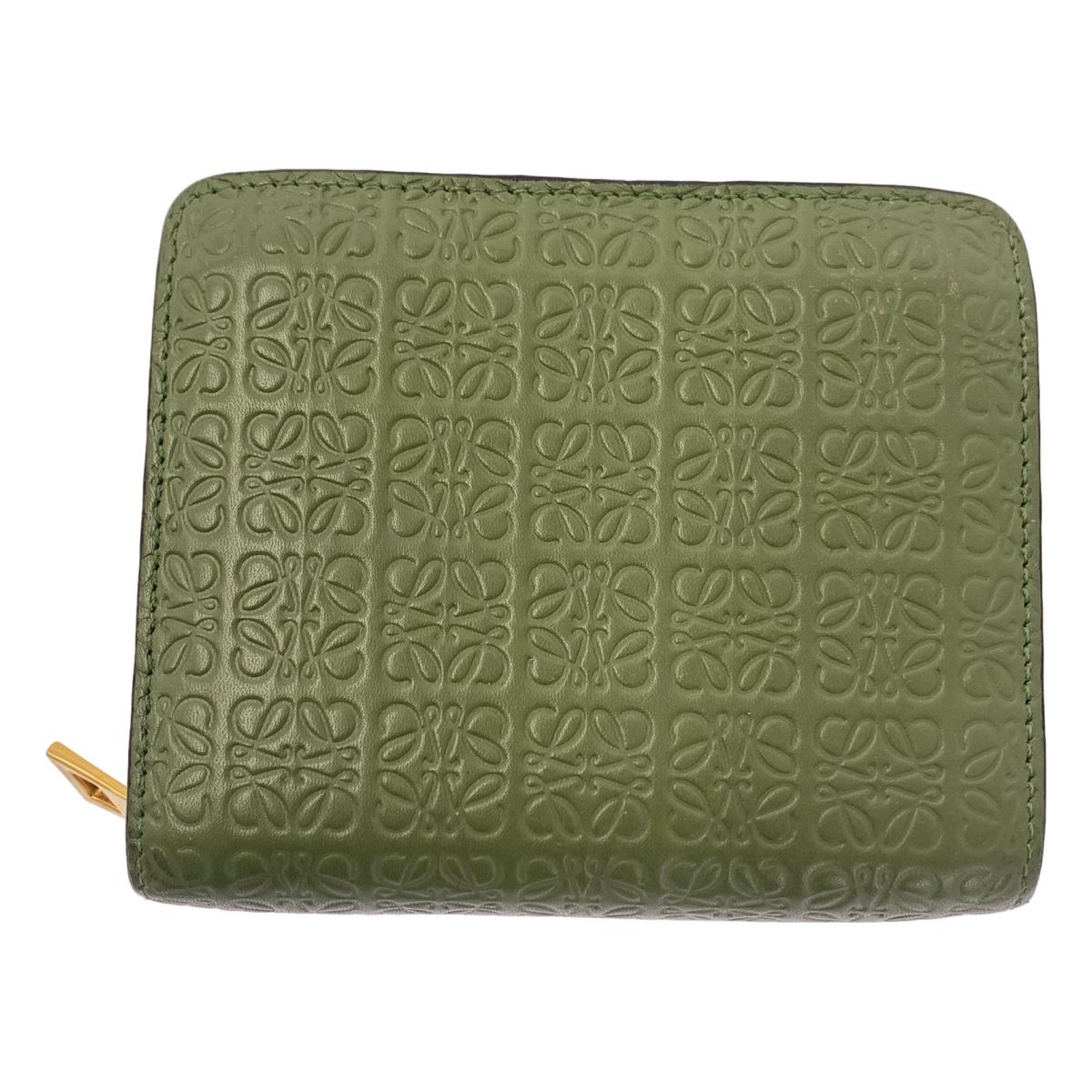 Loewe Repeat Anagram Zip Wallet Green