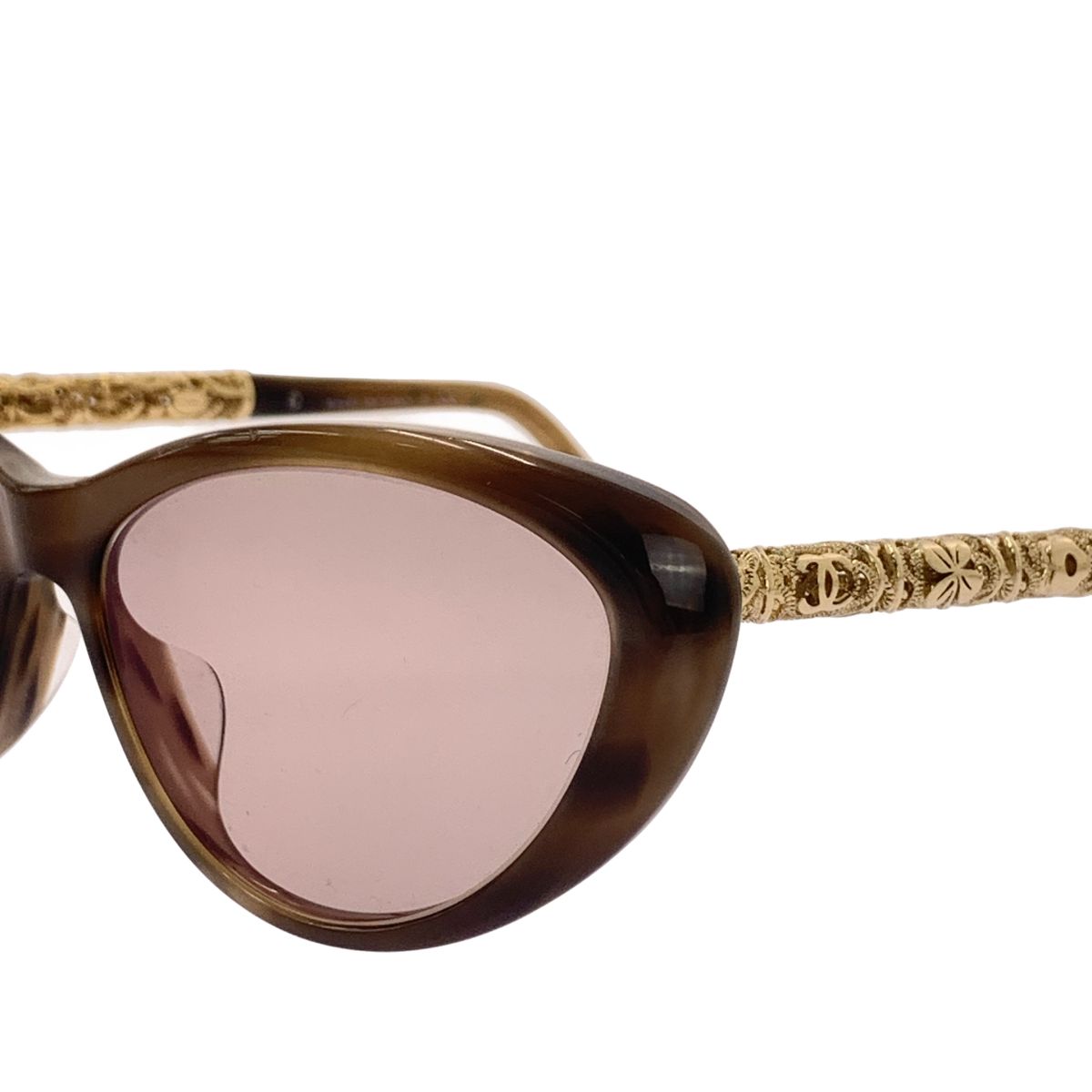 Chanel CC Logo Sunglasses Eyewear 58 15 Brown Gold