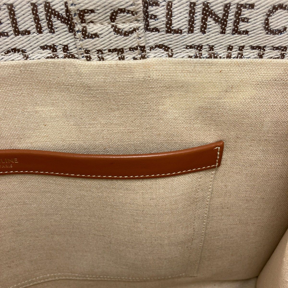 Celine Cabas Thais Large Triomphe Tote Canvas