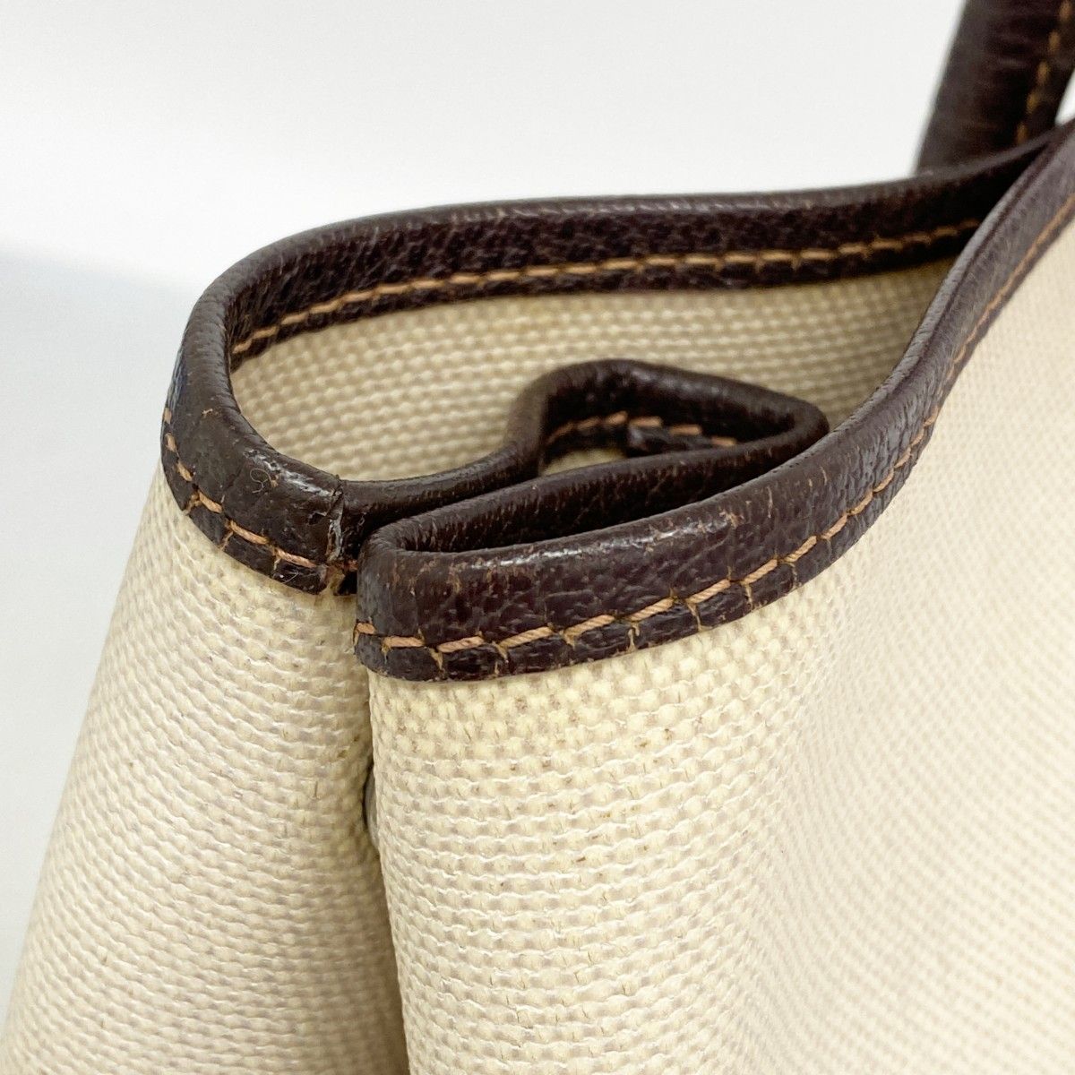 Hermes Tote Garden Party PM Toile Ash Brown Beige Silver