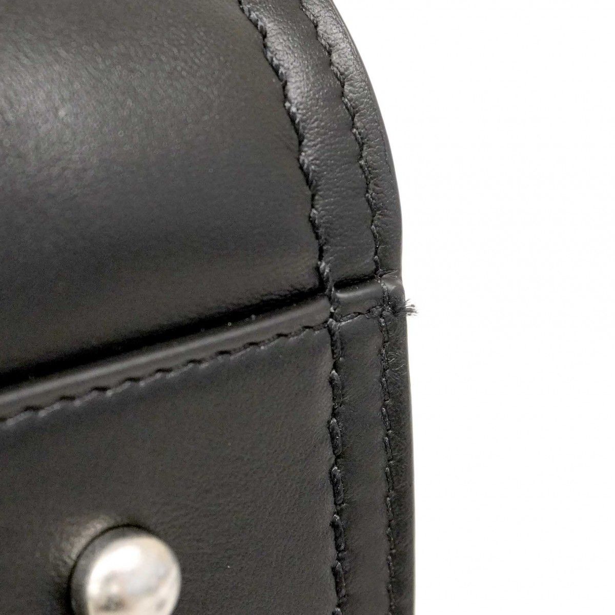 Chanel Handbag Deauville Lambskin Black Silver 2-Way Bag