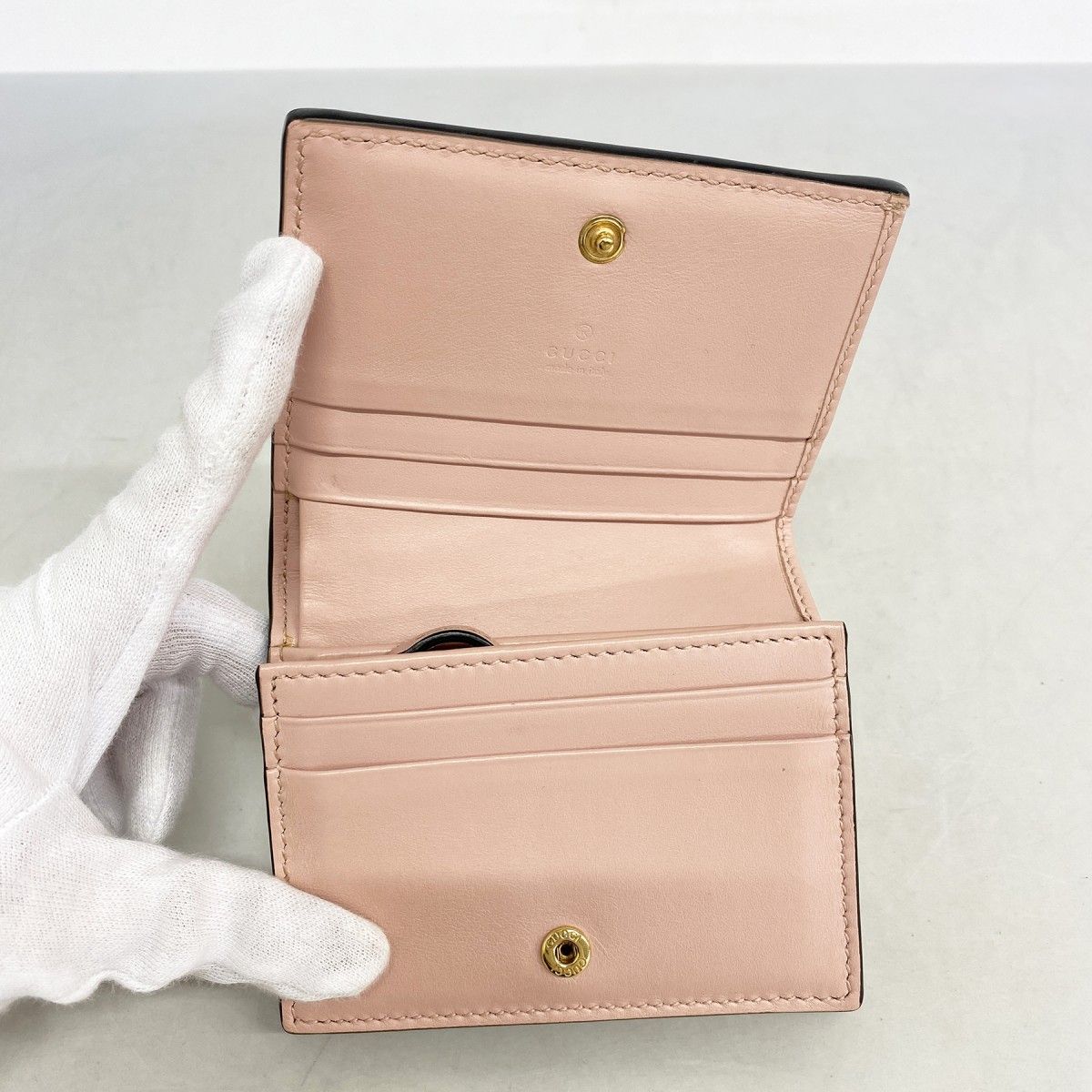 Gucci Wallet GG Matelasse Leather Pink Gold