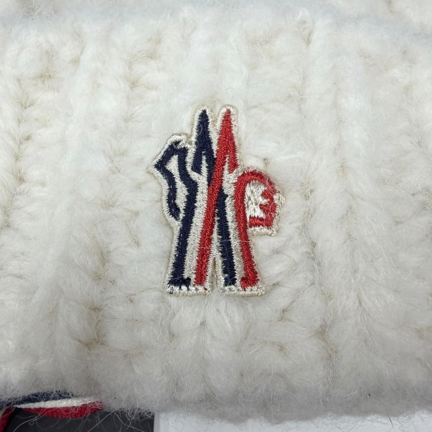 Moncler Grenoble Berretto Tricot Alpaca Blend Logo Patch Cable Knit Cap Beanie