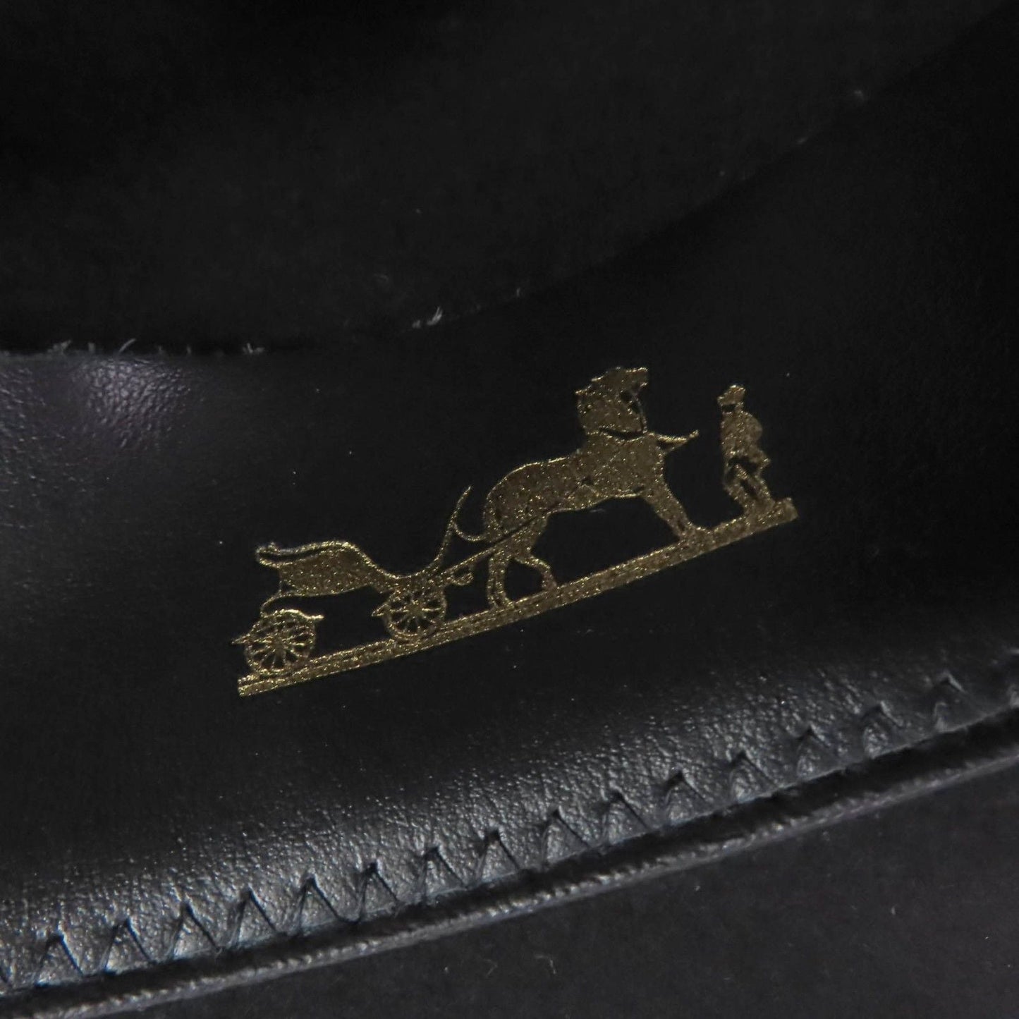 Hermes Gold Chaine D'ancre Beaver Felt Hat Black 57