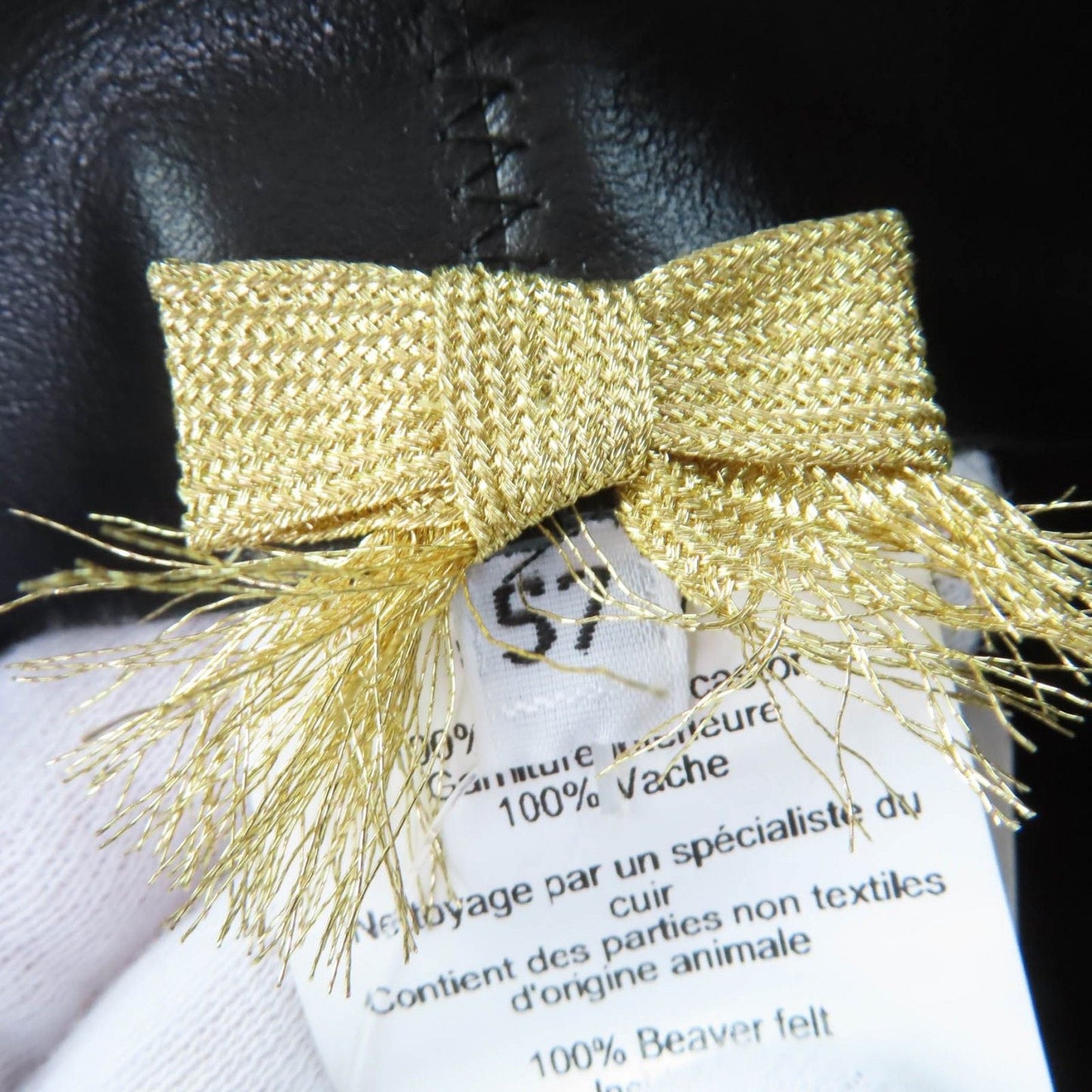 Hermes Gold Chaine D'ancre Beaver Felt Hat Black 57