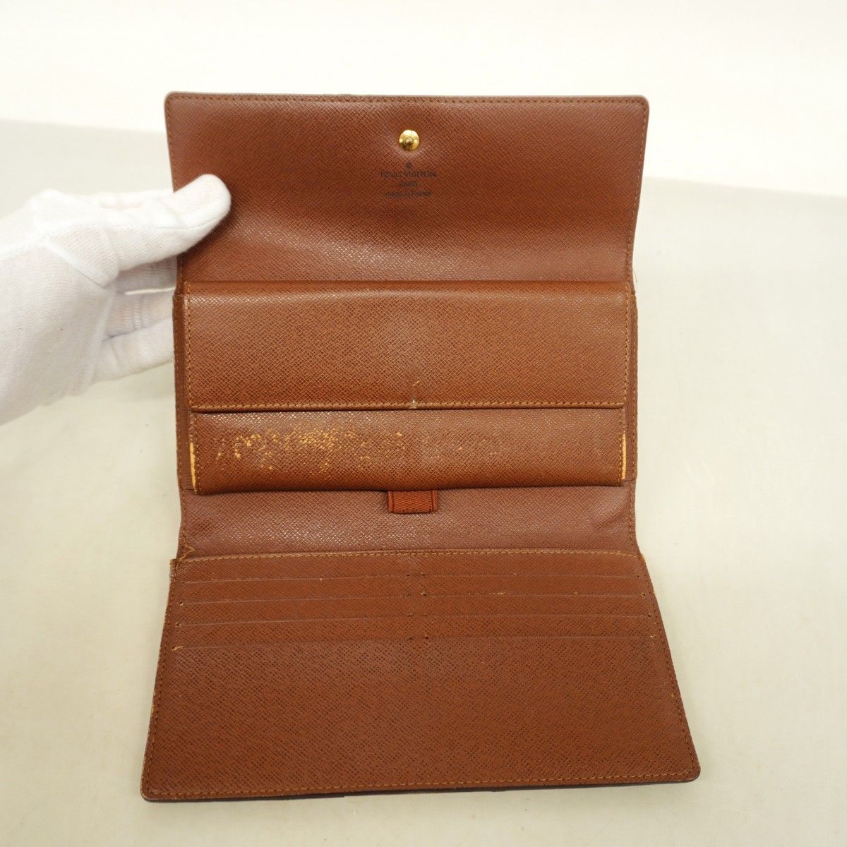 Louis Vuitton Trifold Wallet Monogram Portefeuille International Brown