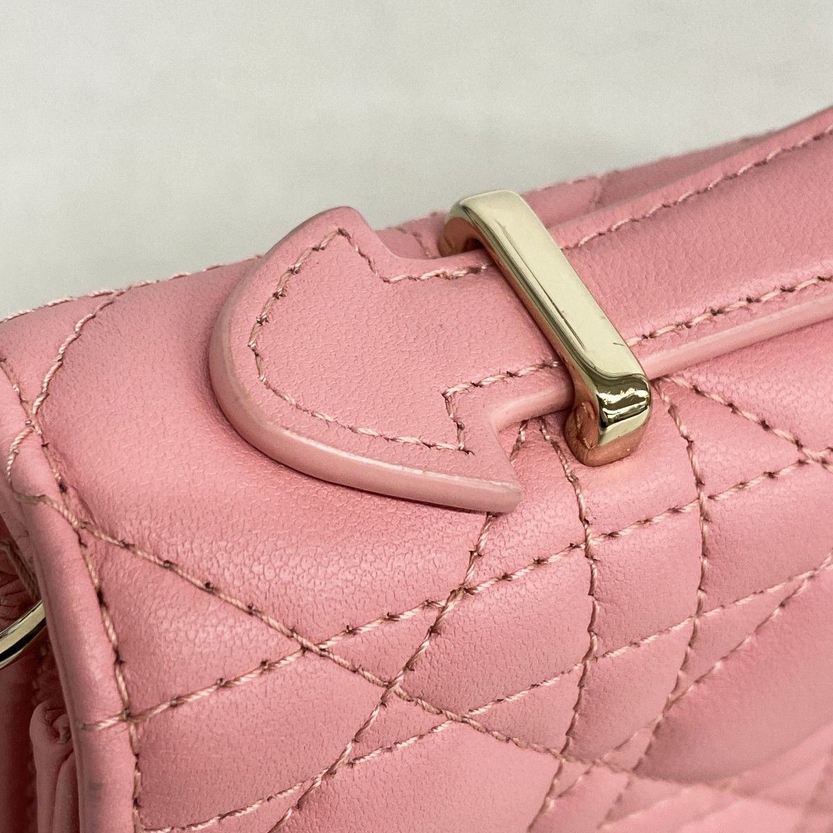 Dior Handbag Cannage MY Leather Pink Champagne Gold 2-Way Bag