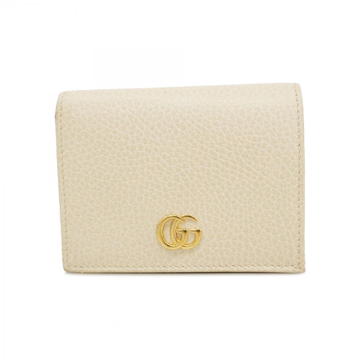 Gucci Wallet GG Marmont Leather White Gold