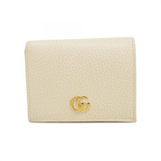 Gucci Wallet GG Marmont Leather White Gold