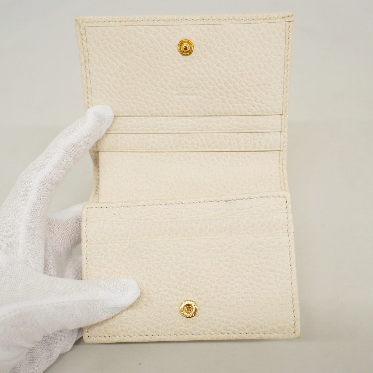 Gucci Wallet GG Marmont Leather White Gold