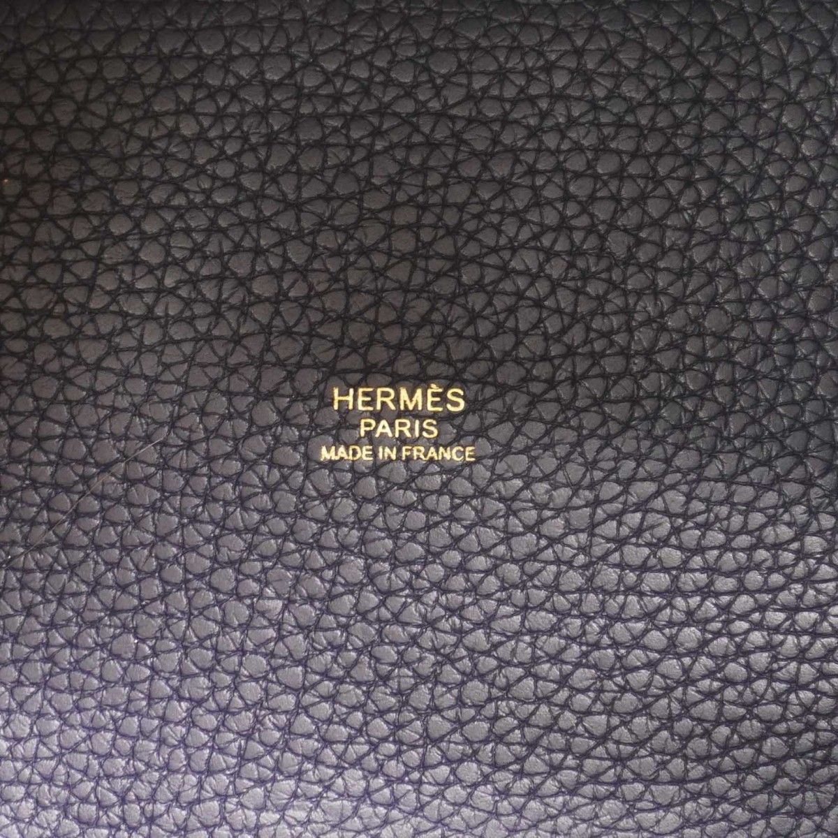 Hermes Handbag Picotin Lock PM Taurillon Clemence Blue Obscure Gold