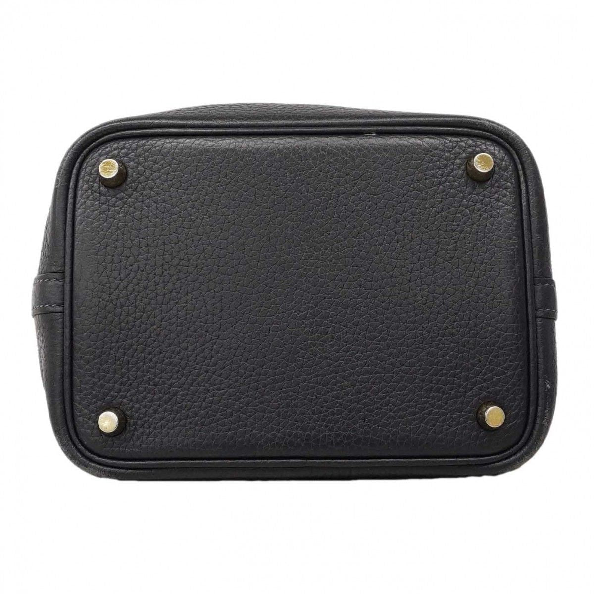 Hermes Handbag Picotin Lock PM Taurillon Clemence Blue Obscure Gold