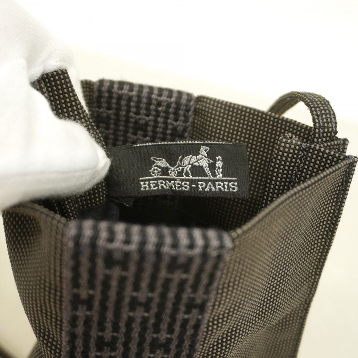 Hermes Shoulder Bag Her Line Pochette Canvas Gray