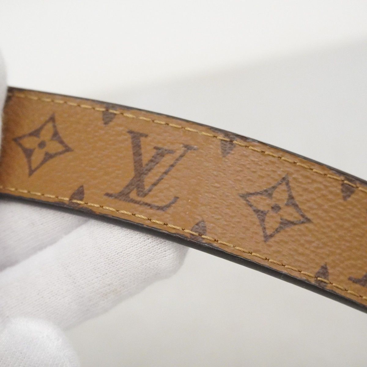 Louis Vuitton Belt Monogram Reverse Ceinture Dauphine 80 32 Brown Black