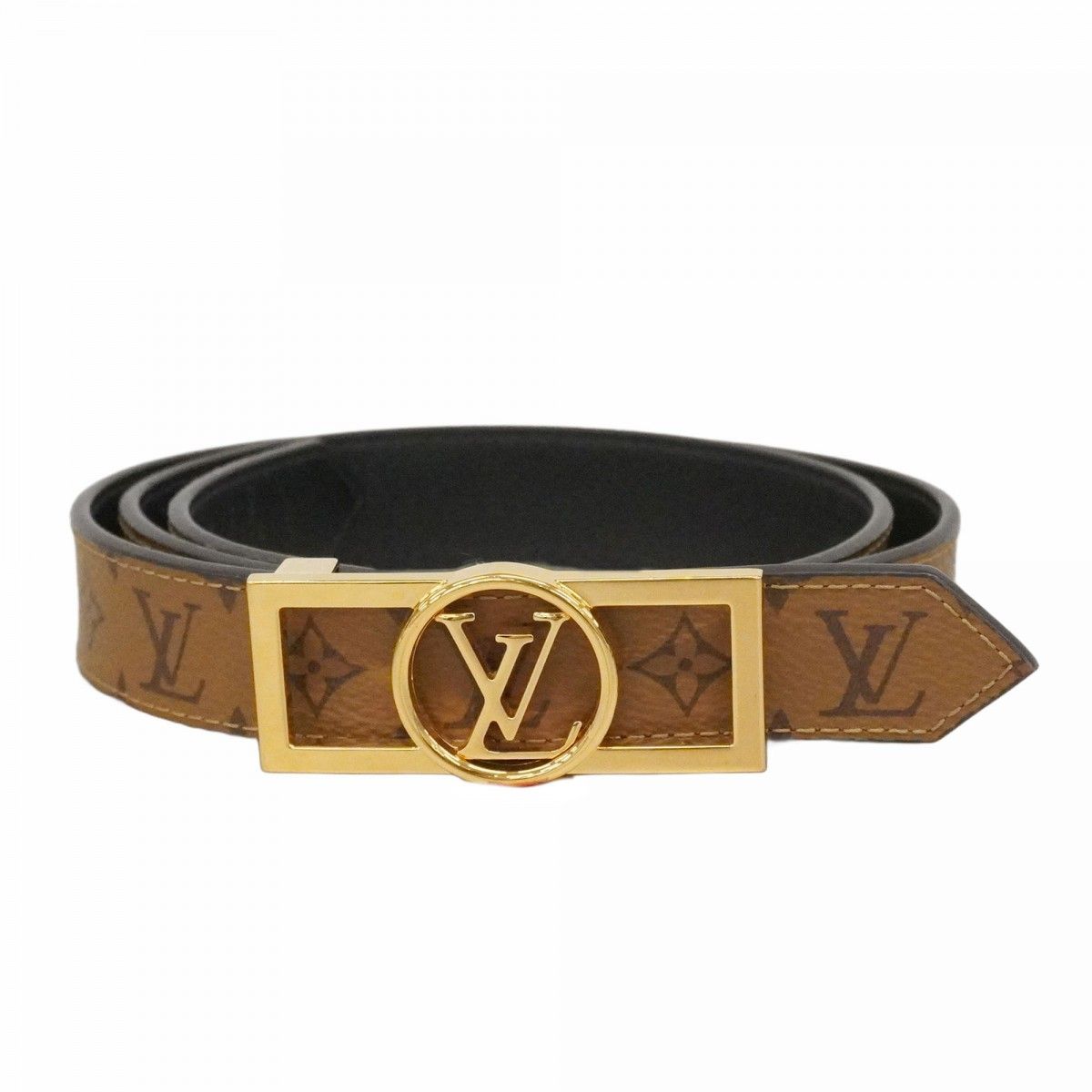 Louis Vuitton Belt Monogram Reverse Ceinture Dauphine 80 32 Brown Black