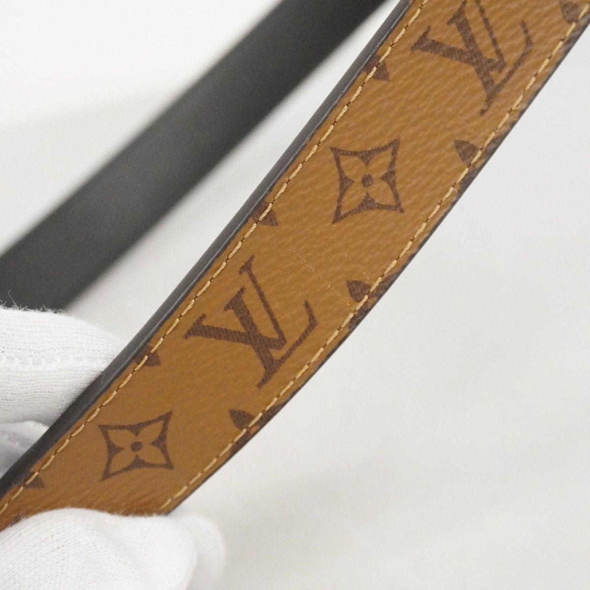 Louis Vuitton Belt Monogram Reverse Ceinture Dauphine 80 32 Brown Black