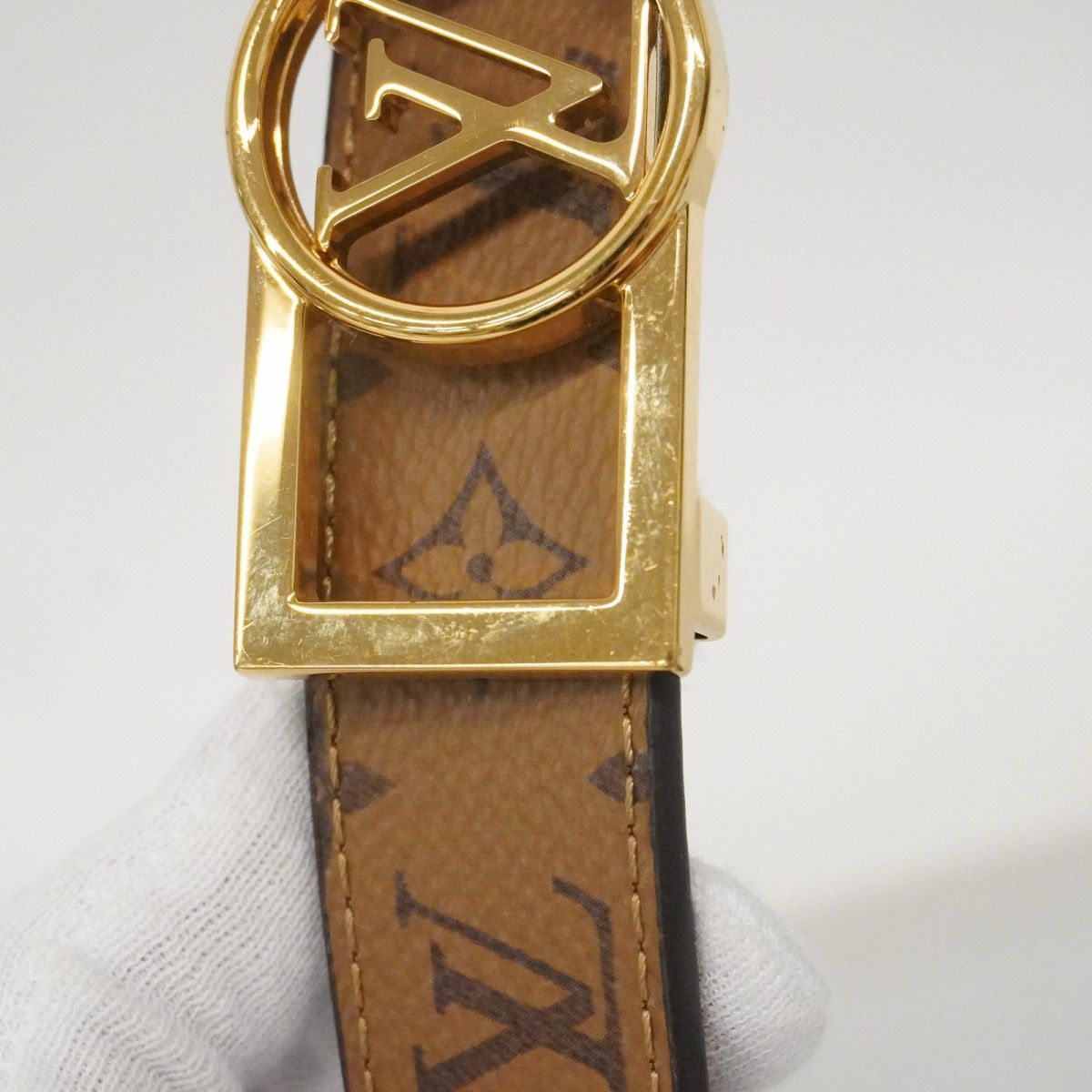 Louis Vuitton Belt Monogram Reverse Ceinture Dauphine 80 32 Brown Black