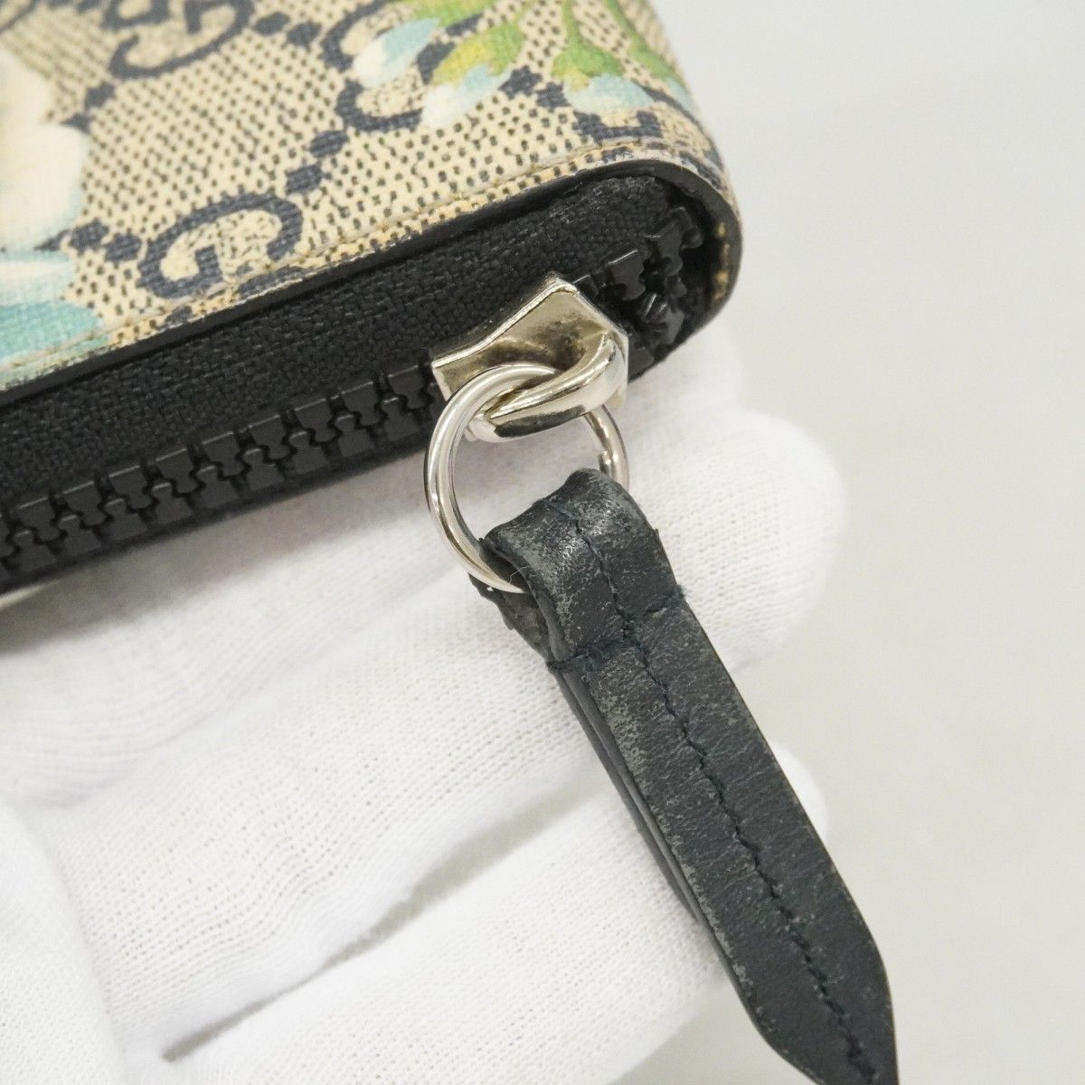 Gucci Coin Case GG Blue Mus Beige Navy Silver