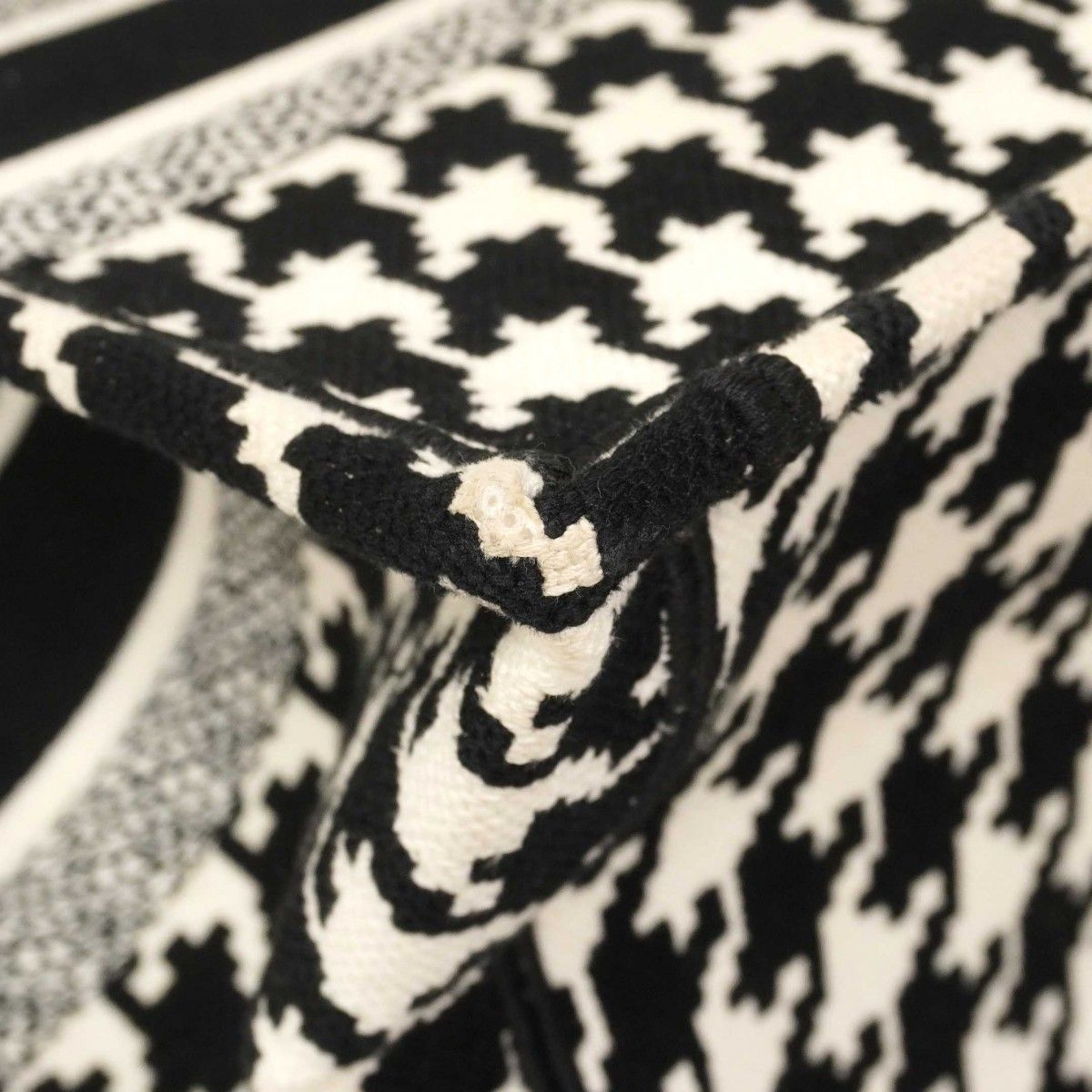 Dior Tote Book Canvas Black White