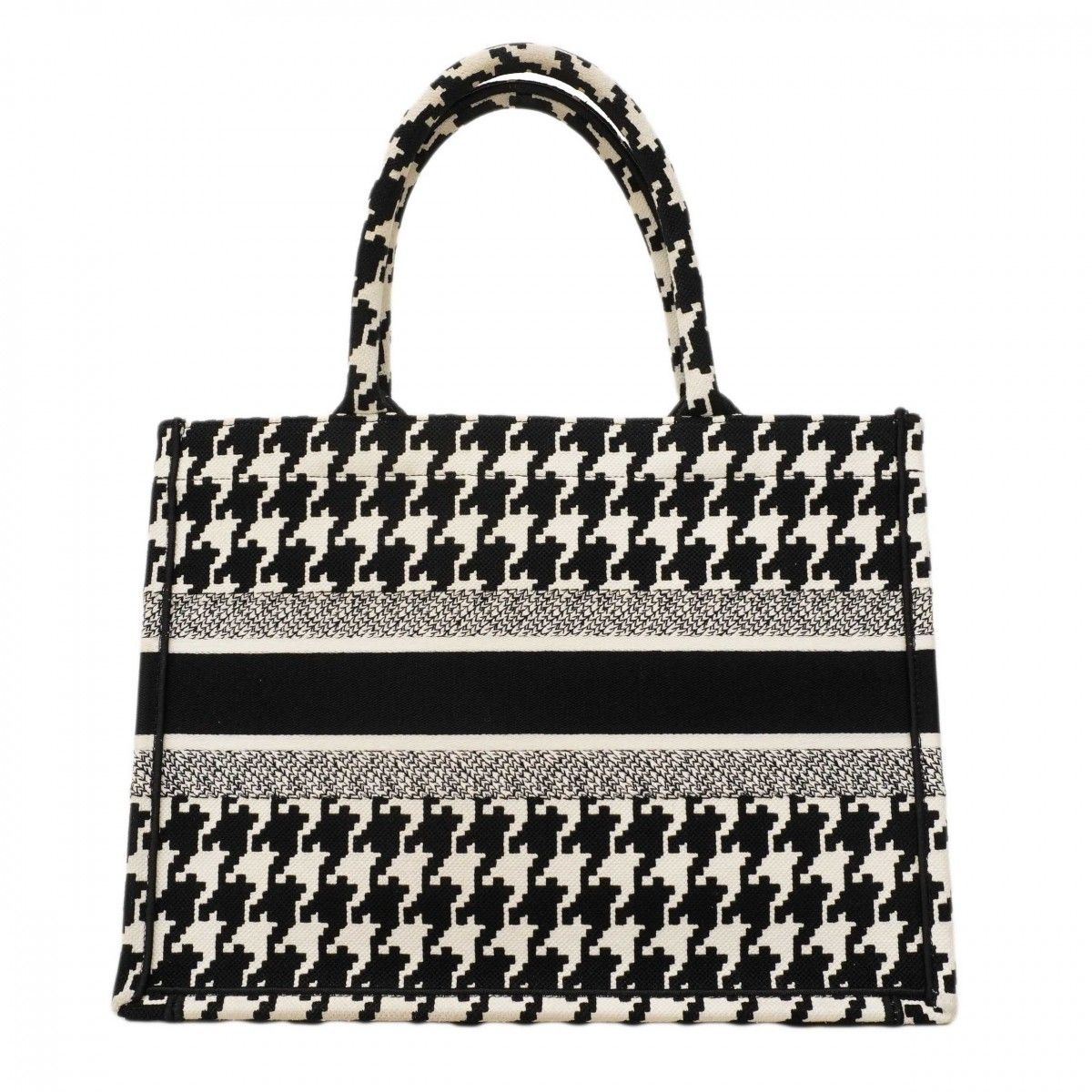 Dior Tote Book Canvas Black White
