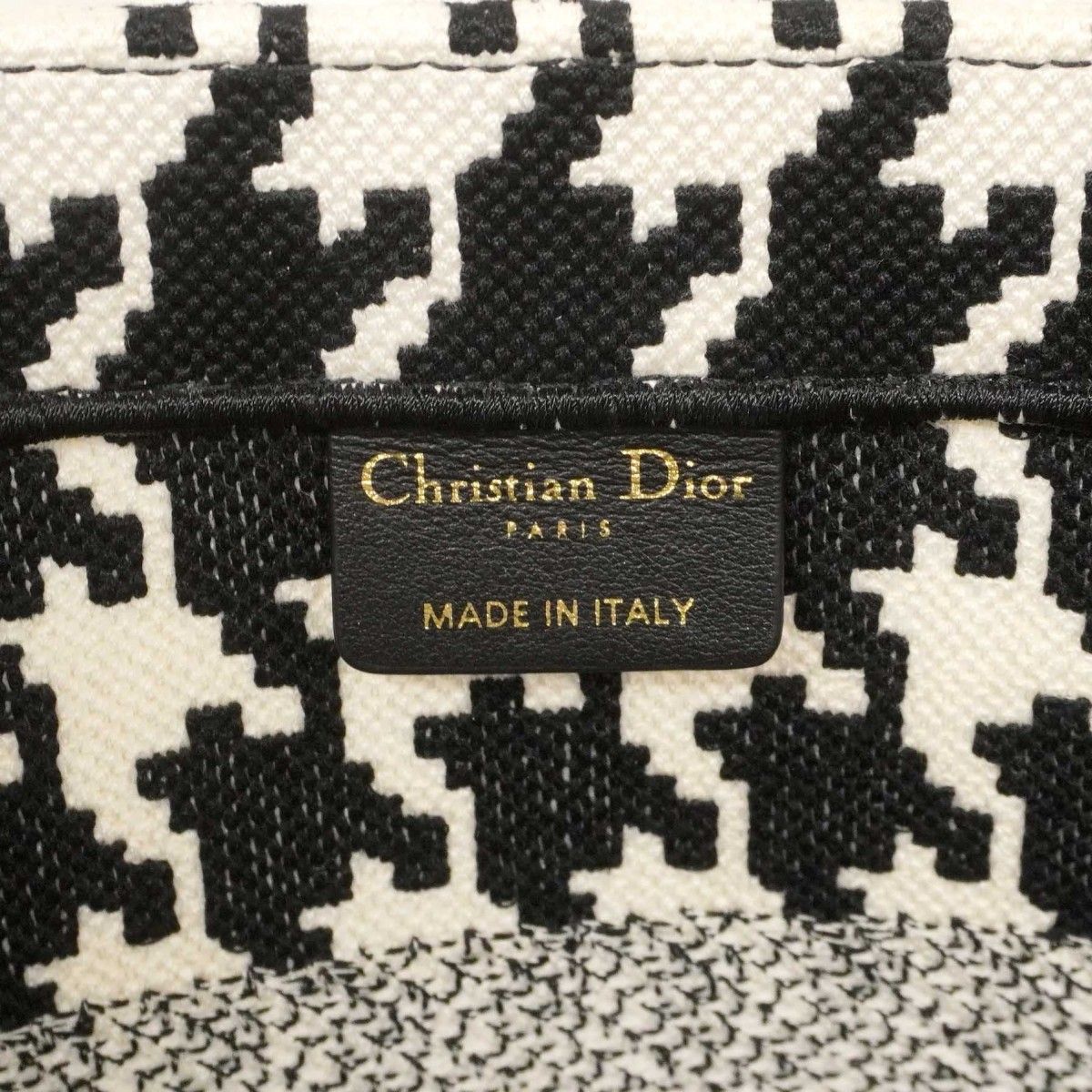 Dior Tote Book Canvas Black White