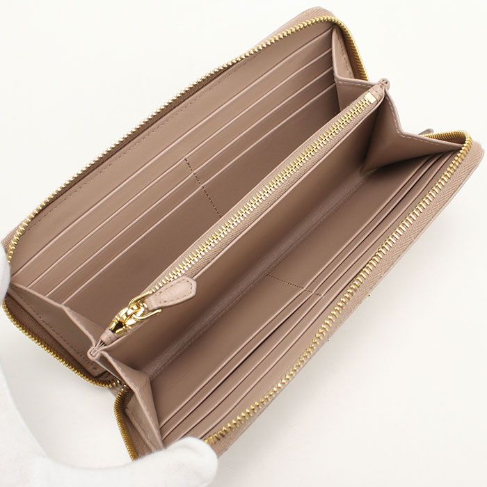 Prada Zip Around Wallet Leather
