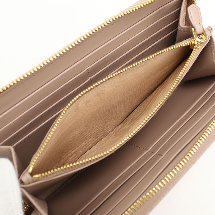 Prada Zip Around Wallet Leather