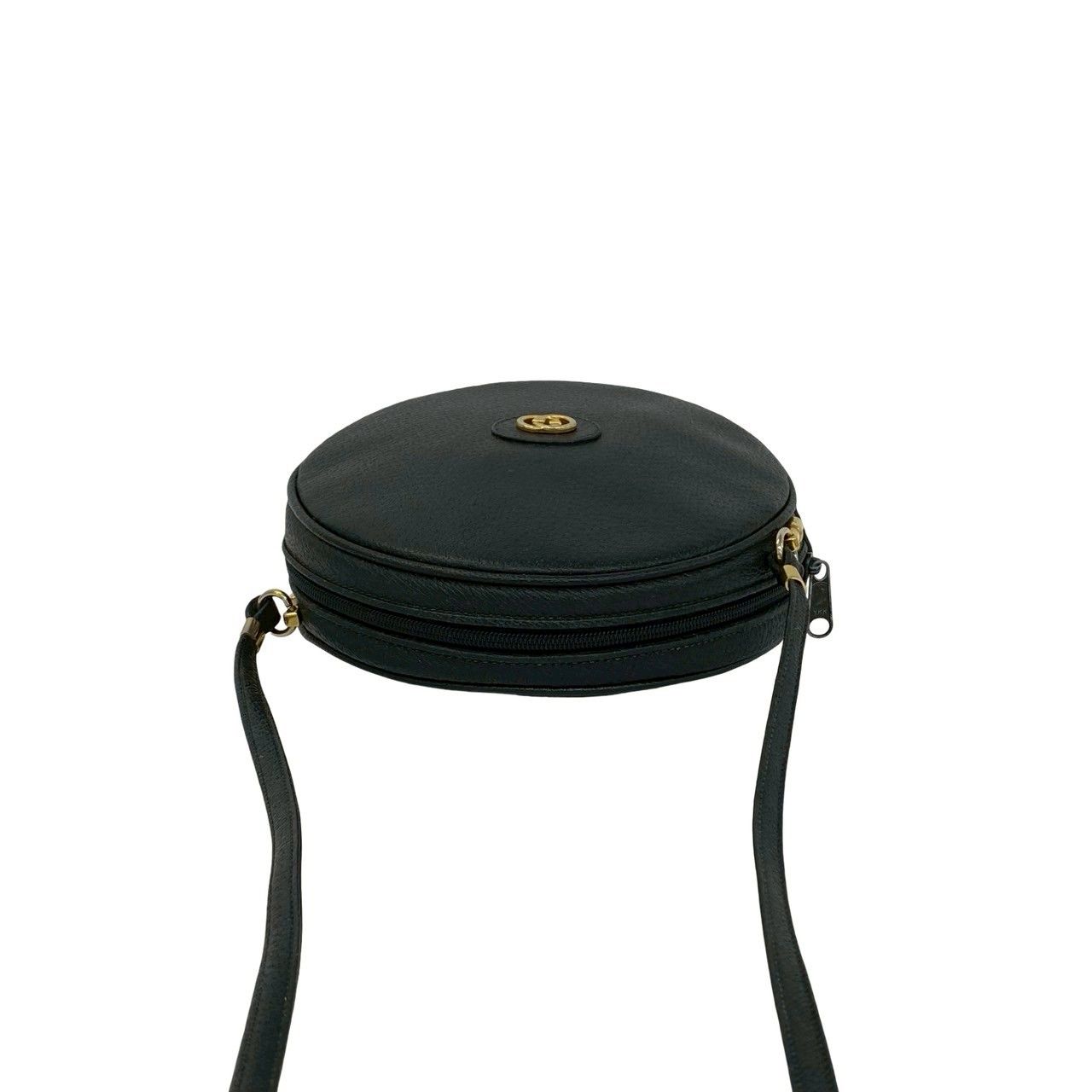Gucci Vintage GG Logo Leather Mini Shoulder Bag Pochette Black