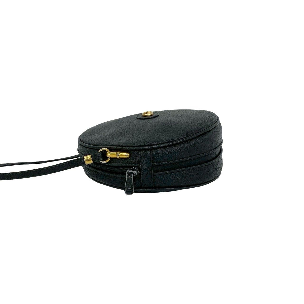 Gucci Vintage GG Logo Leather Mini Shoulder Bag Pochette Black