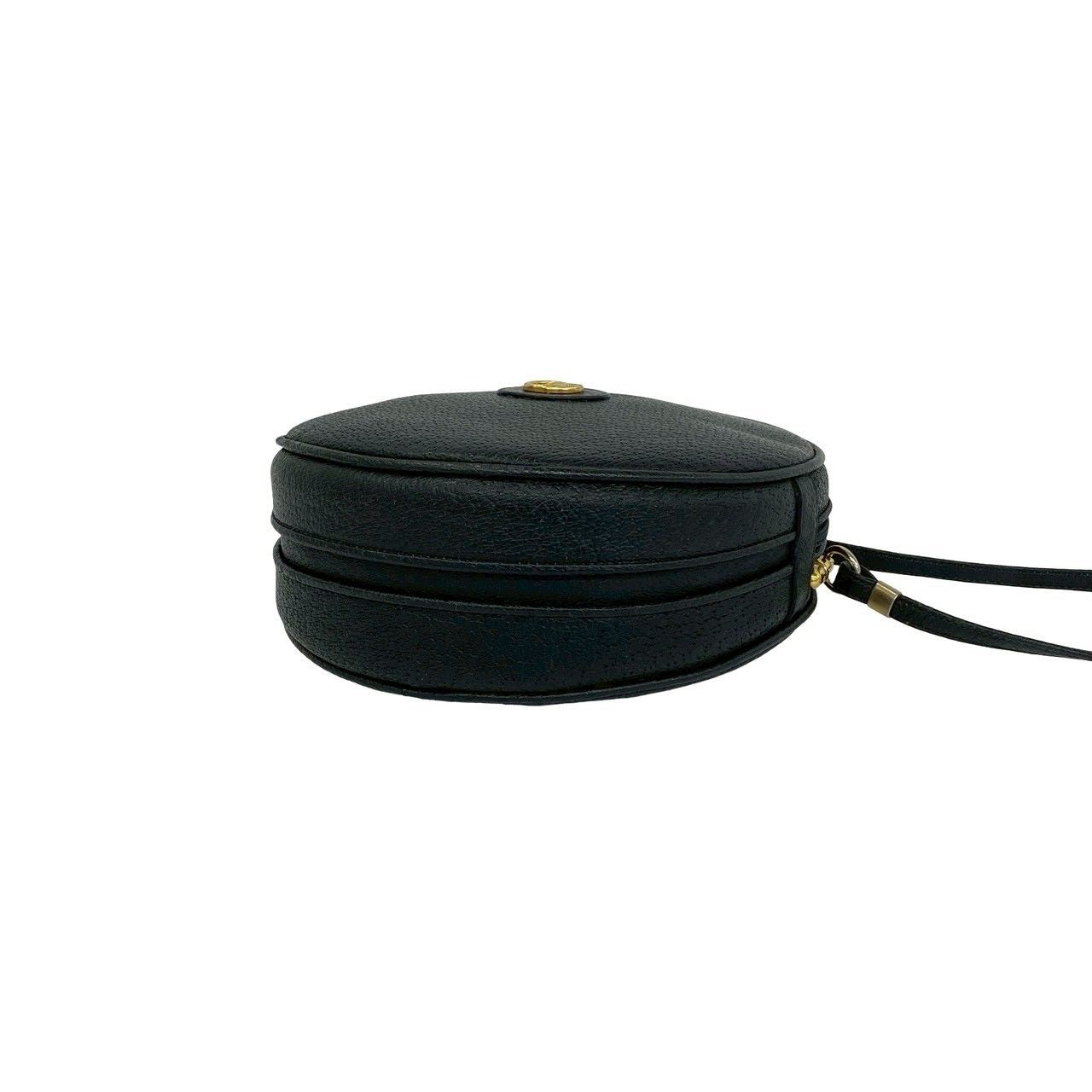 Gucci Vintage GG Logo Leather Mini Shoulder Bag Pochette Black